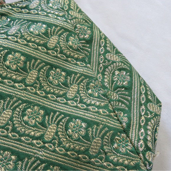 Sarah Shaw Green Red Metallic Small Tote Bag - Picture 9 of 9